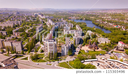 Stary Oskol with the Alexander Nevsky Cathedral at sunny day, Russia Stary Oskol with the Alexander Nevsky Cathedral at sunny day, Russia 115303496