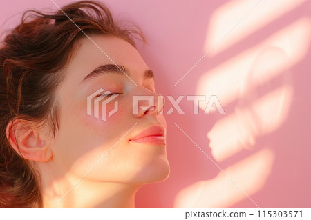 Morning Glow: Capturing Calm in Pink Hues 115303571