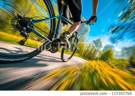 Cycling Amidst Spring's Splendor 115303768
