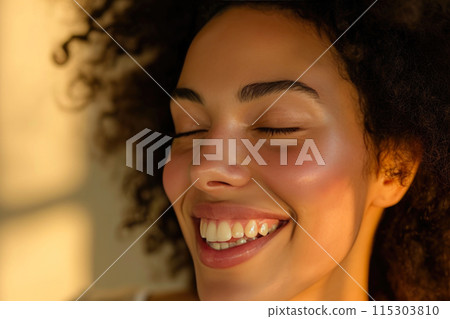 Radiant Rejuvenation: Joyful Woman in Clinic's Serene Ambiance Radiant Rejuvenation: Joyful Woman in Clinic's Serene Ambiance 115303810