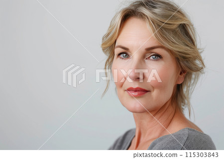 Vintage Charm: Mature Woman's Captivating Close-Up 115303843