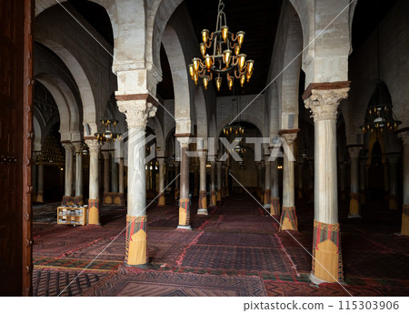Interior of Great Mosque of Kairouan, Tunisia 115303906