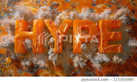Orange Marble Social media hype concept art poster. 115303995