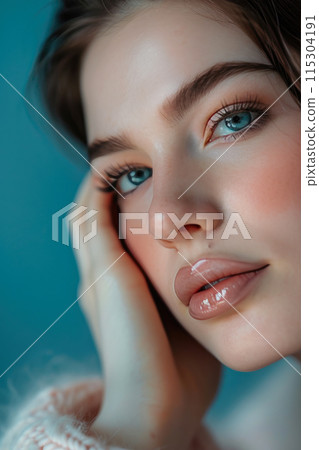 Serene Beauty Makeover: Woman Nurturing Her Skin Serene Beauty Makeover: Woman Nurturing Her Skin 115304191