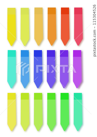 Sticky notes. collection of colorful vector sticky notes, transparent shadows. Vector 115304526