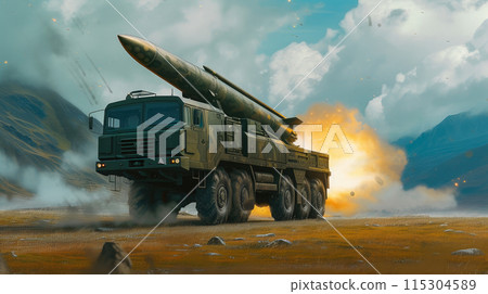 Strategic Transport: Precision in Dark Green and Sky-Blue 115304589