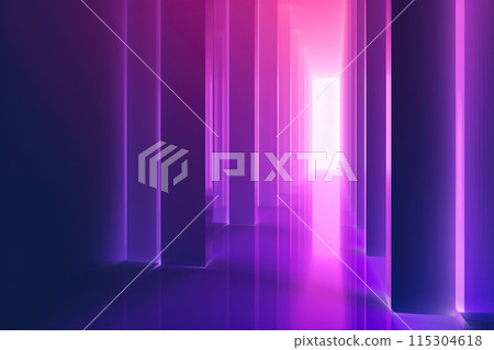 Vertical Gradient: Tranquil Neon Purple Dreamscape 115304618