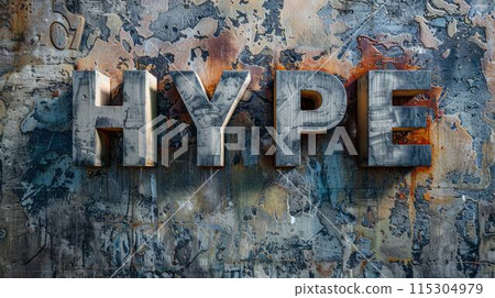 Concrete Social media hype concept art poster. 115304979