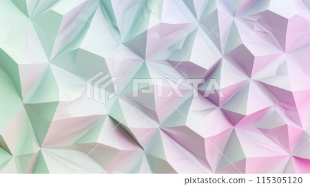 Diamond shapes in a subtle pastel 3D geometric tessellation, light mint and soft lilac, smooth and modern, high definition. 3D geometric pattern 115305120