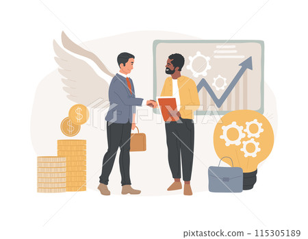 Angel investor isolated concept vector illustration. Angel investor isolated concept vector illustration. 115305189