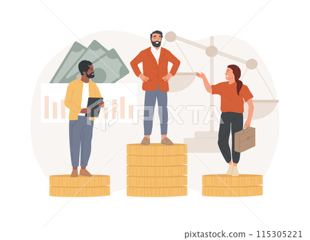 Income inequality isolated concept vector illustration. Income inequality isolated concept vector illustration. 115305221