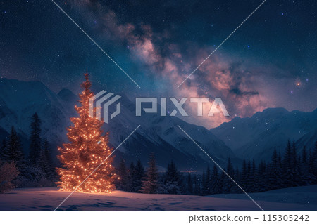 Starry Night Wonderland: Illuminated by Nature's Majesty 115305242