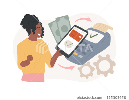 Payment processing isolated concept vector illustration. 115305658