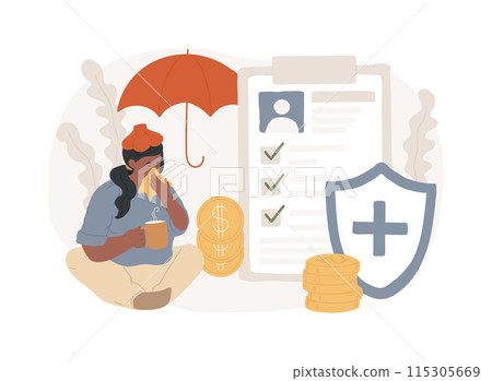 Employment insurance isolated concept vector illustration. Employment insurance isolated concept vector illustration. 115305669