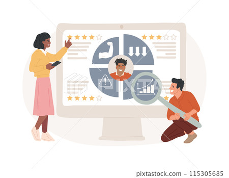 Employee assessment isolated concept vector illustration. Employee assessment isolated concept vector illustration. 115305685