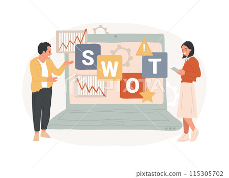 SWOT analysis isolated concept vector illustration. 115305702