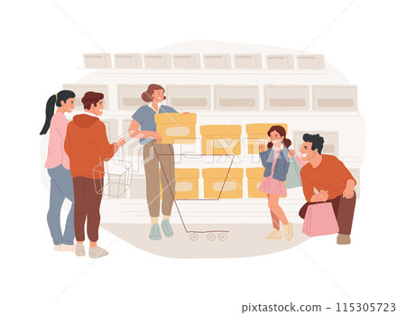 Consumer demand isolated concept vector illustration. Consumer demand isolated concept vector illustration. 115305723