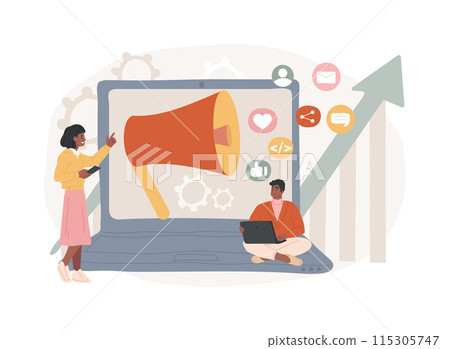 Social media management isolated concept vector illustration. 115305747