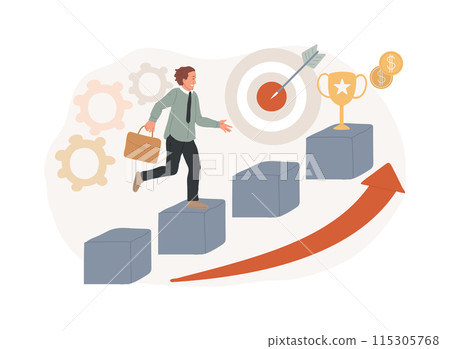 Career growth isolated concept vector illustration. Career growth isolated concept vector illustration. 115305768