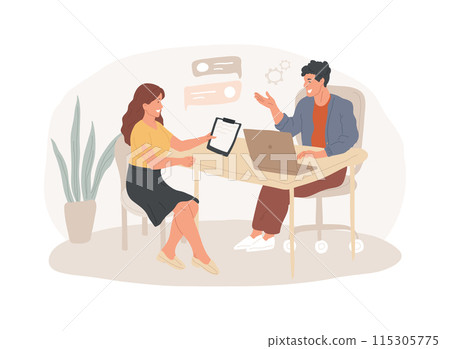 Job interview isolated concept vector illustration. 115305775