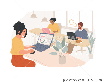 Coworking isolated concept vector illustration. 115305780