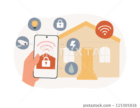 Indoor security system isolated concept vector illustration. Indoor security system isolated concept vector illustration. 115305816