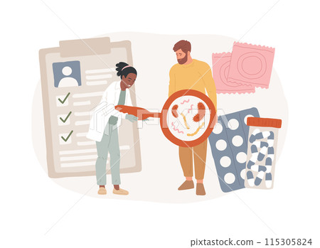 Sexually transmitted diseases isolated concept vector illustration. 115305824