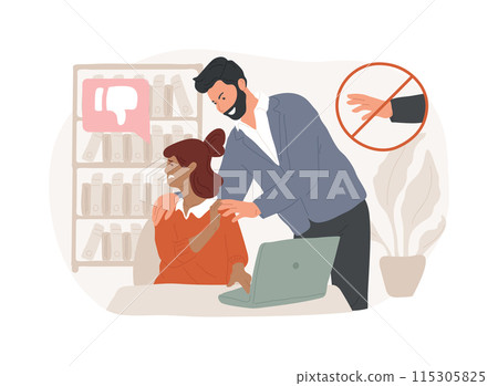 Sexual harassment isolated concept vector illustration. 115305825