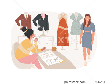 Fashion industry isolated concept vector illustration. Fashion industry isolated concept vector illustration. 115306231