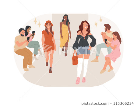 Fashion week isolated concept vector illustration. 115306234