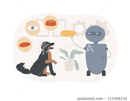 Robotic pet sitters isolated concept vector illustration. 115306238