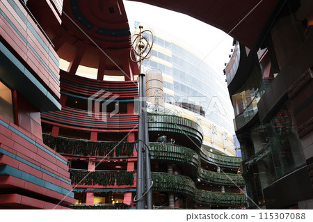 An unusual and flashy building 115307088