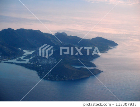 Aerial of Southeast corner of Oahu in early morning Aerial of Southeast corner of Oahu in early morning 115307935