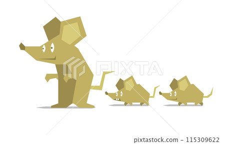 父母和孩子老鼠的插圖 115309622