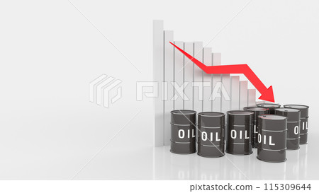 The oil tank and chart arrow down for Business concept 3d rendering. The oil tank and chart arrow down for Business concept 3d rendering. 115309644