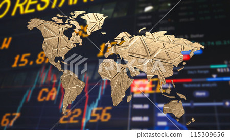 The world map on Business Background  3d rendering. 115309656