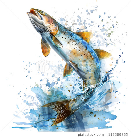 fish jumping out of water 115309865