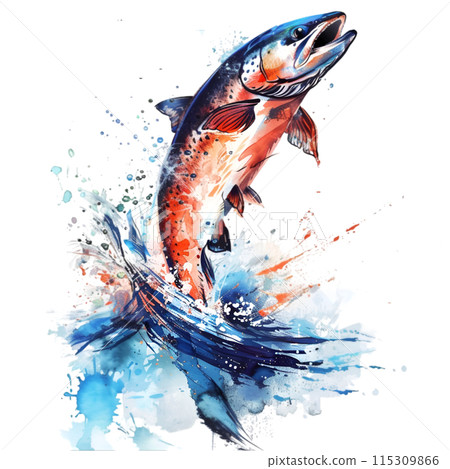 fish jumping out of water fish jumping out of water 115309866