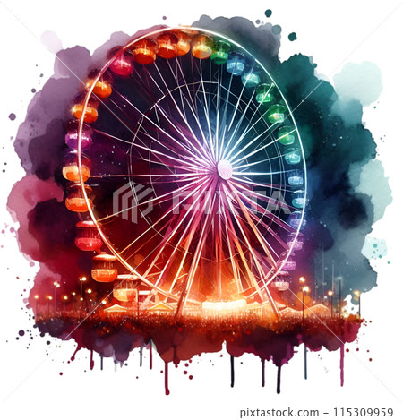 ferris wheel at night 115309959