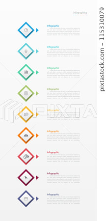 Infographic 9 options design elements for your business data. Vector Illustration. 115310079