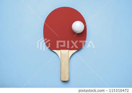 Ping pong racket with the ball for playing table tennis Ping pong racket with the ball for playing table tennis 115310472