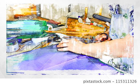 sketch sketch style sew needle thread kimono Japanese sewing hand sewing sewing handmade sketch sketch style sew needle thread kimono Japanese sewing hand sewing sewing handmade 115311326