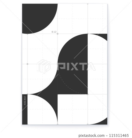 Abstract Data Patterns in Black and White - Futuristic aesthetics. 115311465