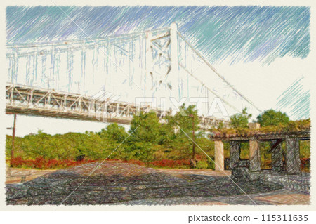 瀨戶大橋鉛筆畫 115311635