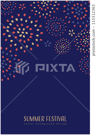 夏季節慶煙火背景插畫 115312363