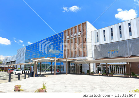 [Kumamoto Prefecture] South exit of Shin-Tamana Station on a clear day (Kyushu Shinkansen) 115312607