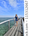 Japanese girl enjoying island hopping (Nalusuan Island, Cebu, Philippines) 115312667