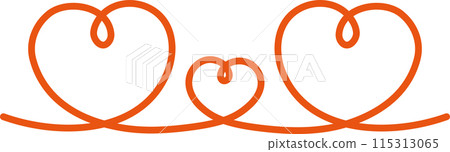 簡單的紅心線框架，如父母和孩子 115313065