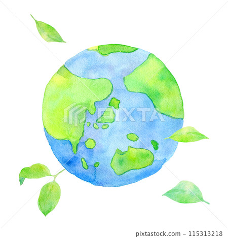 Earth watercolor illustration 115313218