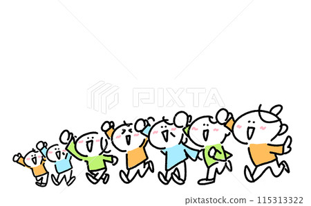 人們舉起拳頭並感到興奮的手繪插圖 人們舉起拳頭並感到興奮的手繪插圖 115313322